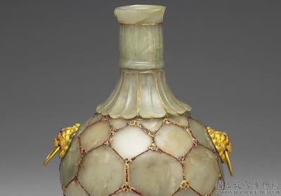 图片[3]-Jade large round urn with inlay, Mughal Empire-China Archive